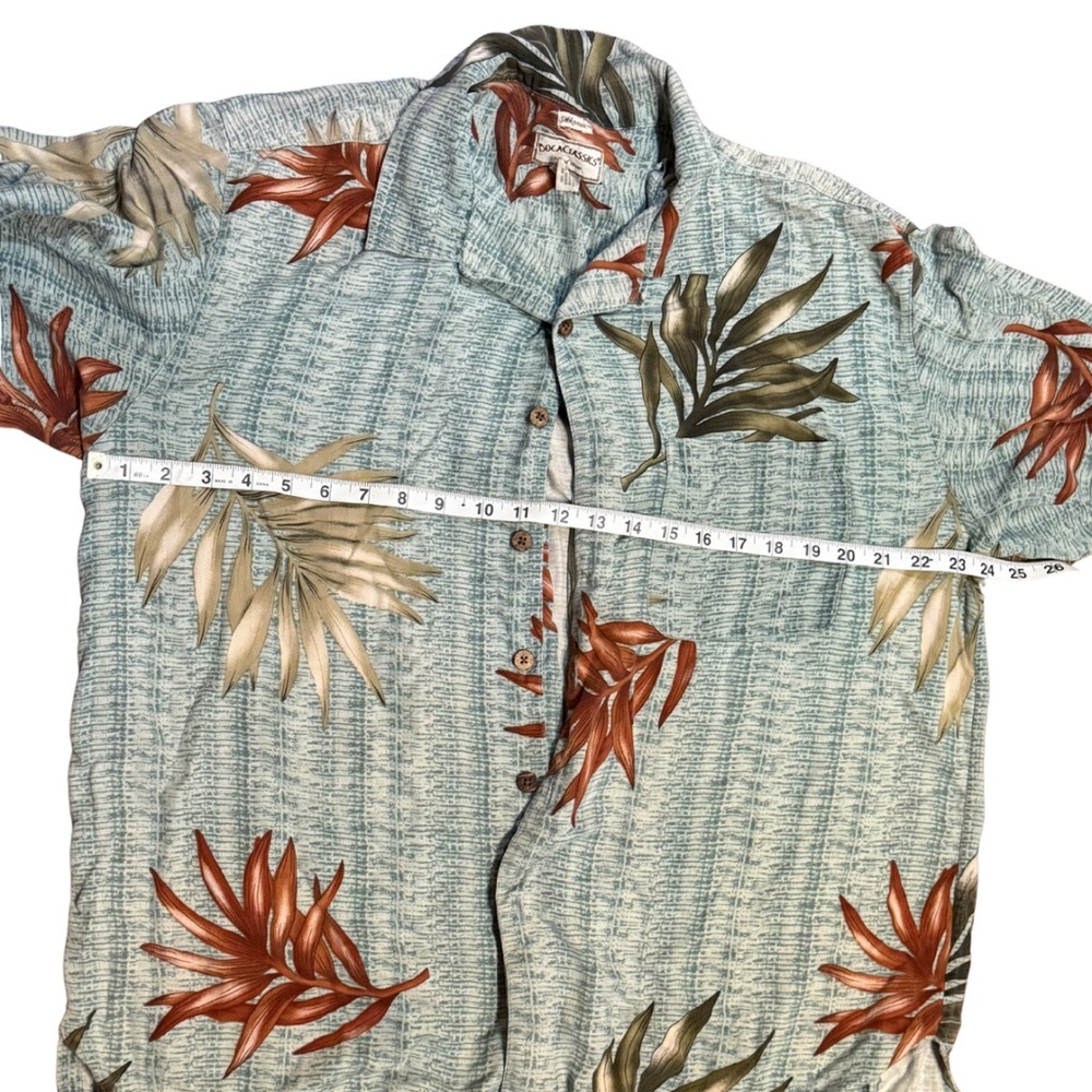 Resort Style Tropical Button Up Shirt Mens XL‎ Silk Blend Palm Print Island Wear - Picture 5 of 9